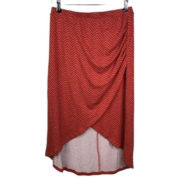 ATTENTION 2 PIECE CORAL ORANGE/BLACK SKIRT & TANK WITH CUT OUT MESH BACK SMALL - Picture 6 of 7